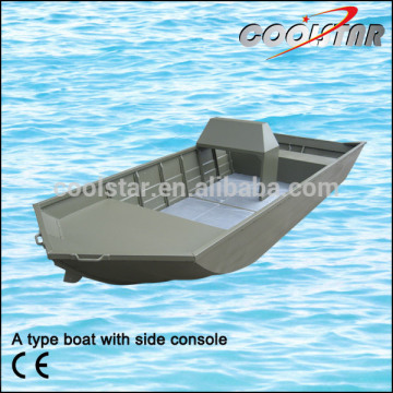 aluminum fishing boat with side console