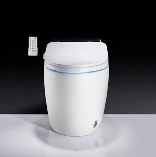 Non Elongated Toilet Water Closet Floor Mounted Smart Toilet