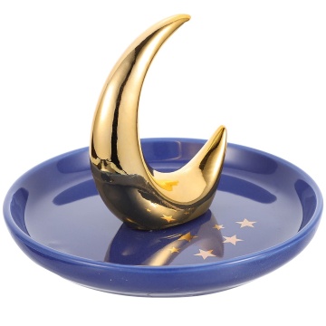 Moon Design Ceramic Jewelry Holder for Women and Girls