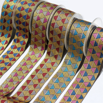 Factory Wholesale: In-Stock Gold Thread Nylon Bias Tape with Jacquard Weave Trim for DIY Clothing and Accessories