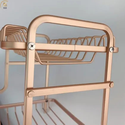 Black Aluminum Kitchen Sink Dish Rack Storage Holder