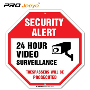 24 hour video surveillance traffic reflective sign board