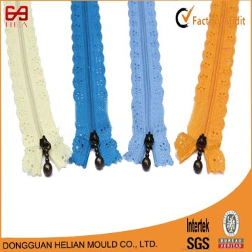 3# high quality eco-friendly lace tape nylon coil teeth zipper turkish evening dresses zippers made in china