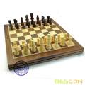 مجموعة شطرنج خشبية قابلة للطي مقاس 10 بوصات من البالغين للأطفال والبالغين ، ولوحة شطرنج قابلة للطي - تخزين لقطع الشطرنج
