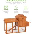 80in Outdoor Wooden Chicken Coop Multi-Level Hen House