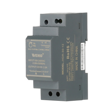 HDR-30-12 30W AC Input 85-264V to DC Output 12V 2A Single Output DIN Rail Power Supply