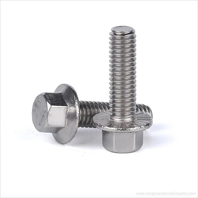 Hex Flange Serrated Cap Bolt Screws Stainless Steel