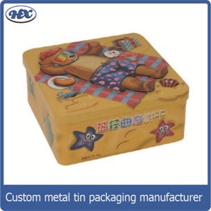 Wholesales square cookie tin for kid