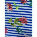 Stripe Flower Polyester Bubble Crepe Printing Fabric