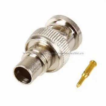 BNC male molded and crimp connector, RoHS Directive-compliant