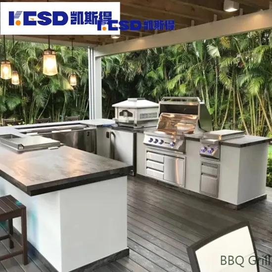 BBQ Kitchen Gas Propane Built BBQ Outside Bar Island Barbecue Grill Island