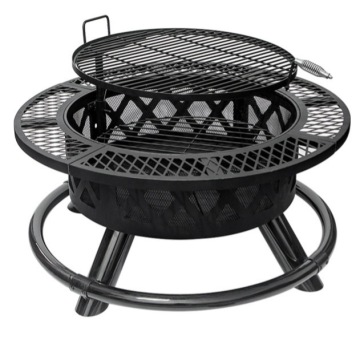 3 In 1 Outdoor Camping Wood Burning Charcoal Adjustable Height Barbecue Fire Pit
