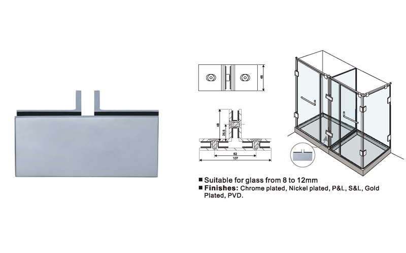 Bathroom Fitting Square Edge Clamps