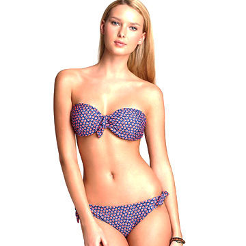 Strapless Bikinis, Made of 90% Polyester and 10% Spandex, Customized Designs are Accepted