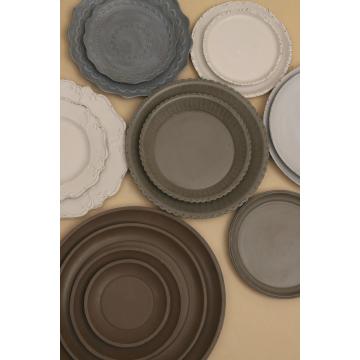 Wooden Tray Solid Color Decoration Tray Round Wood Serving Tray Factory