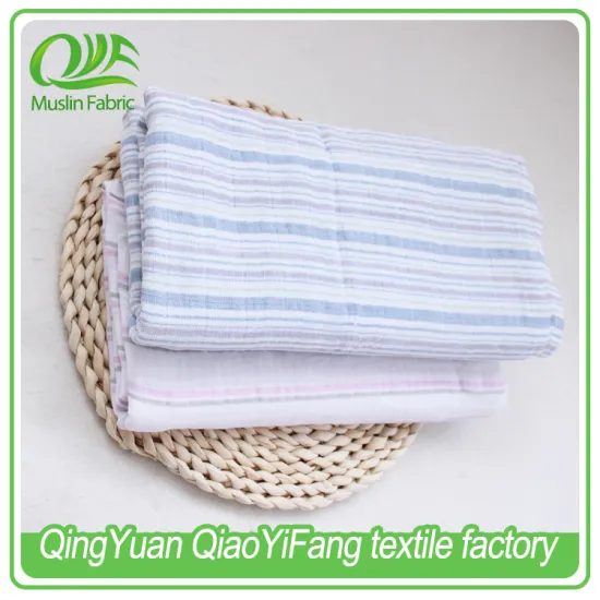 Factory supply, small square 100% cotton high quality small square printed muslin fabric