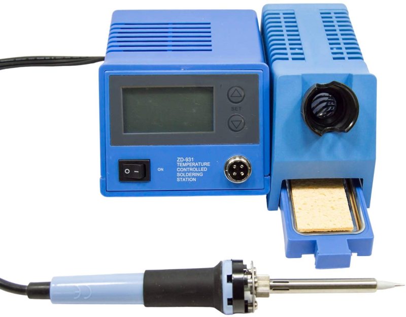 ZD-931 48W Blue/Grey Temperature Controlled Soldering Station with LCD Display