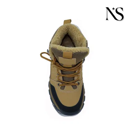 tan black winter boots are warm