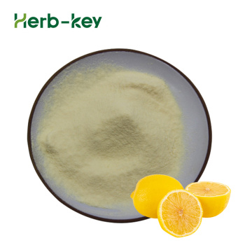 La moitié de la poudre lyophilite au citron