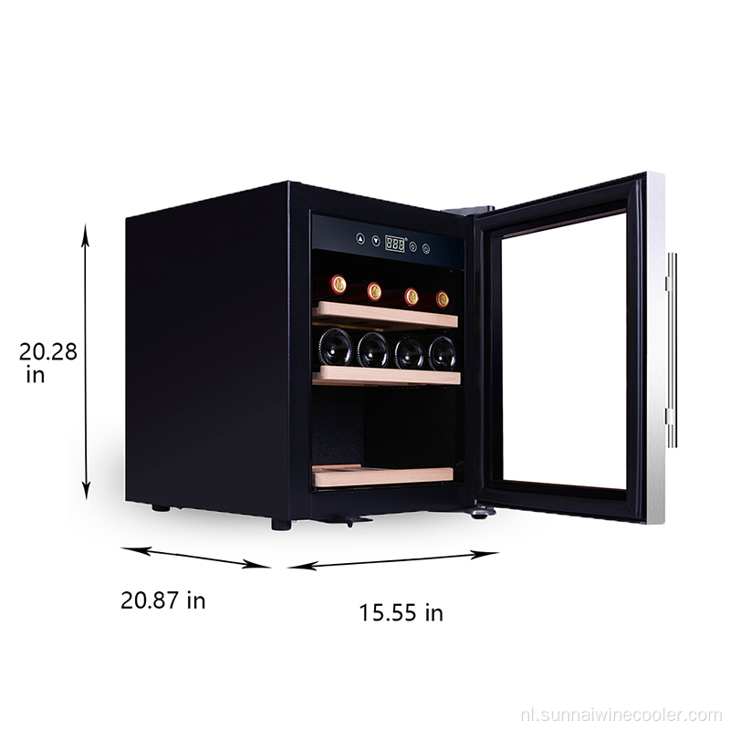 Aangepaste bureaublad directe koeling 12 flessen wijn koelkast