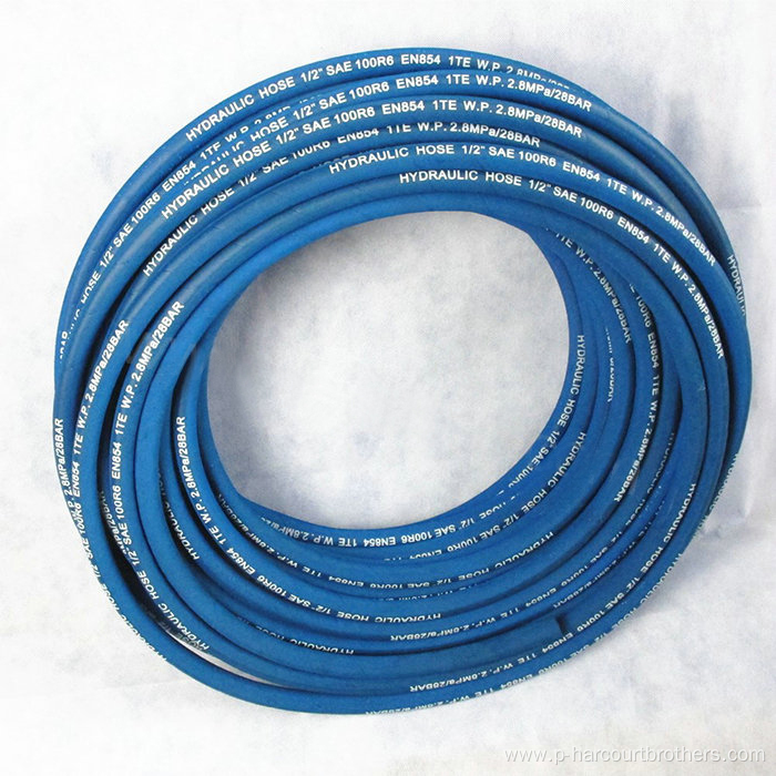 Fiber Braided Hydraulic Rubber Flexible Hose SAE 100 R6