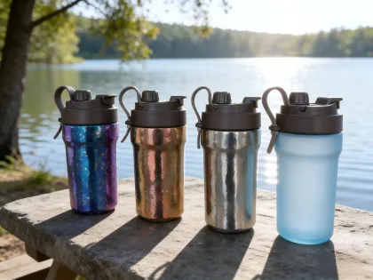 Icy Floral Pattern Titanium Portable Cup