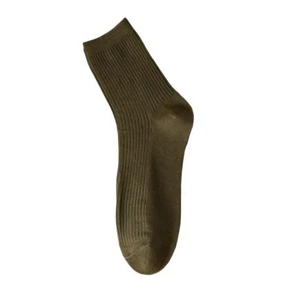 Spring Men's Solid Color Mid-Calf Sports Socks: Sweat Absorbing & Odor-Proof