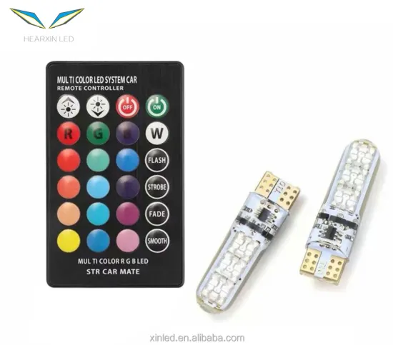 Canbus T10 RGB Light - 6 SMD 194 W5W Colorful LED Car Interior Lamp with Wireless Remote Controller