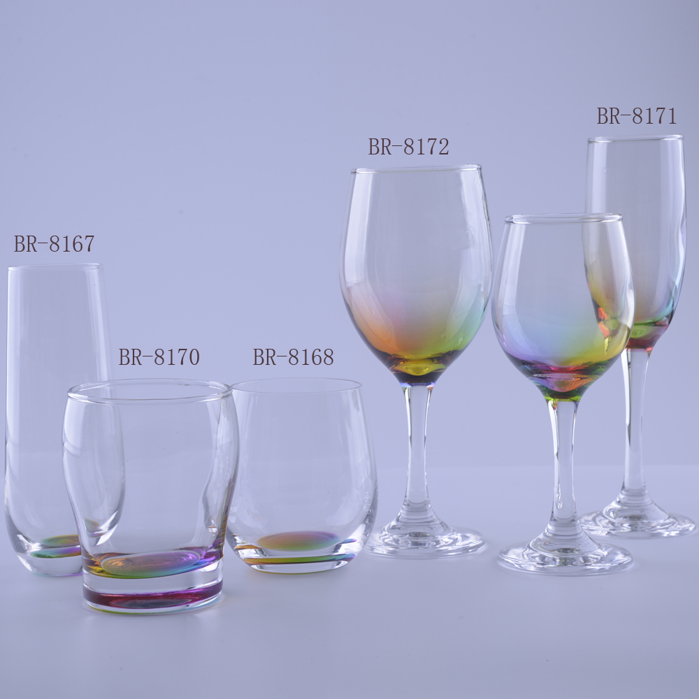 stemless Wine Glass With Rainbow Bottom