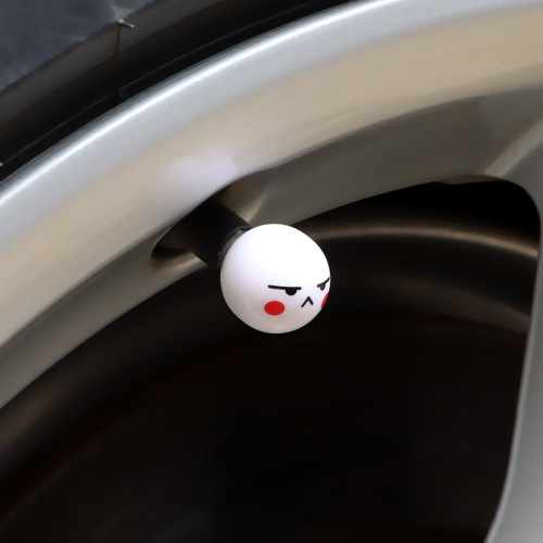 흰색 둥근 타이어 보호 밸브 캡