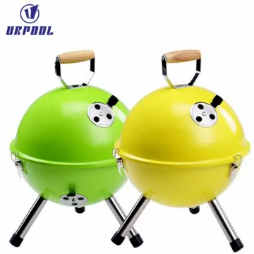 Portable Lightweight Folding Charcoal BBQ Grill for Camping and Picnics - Stainless Steel