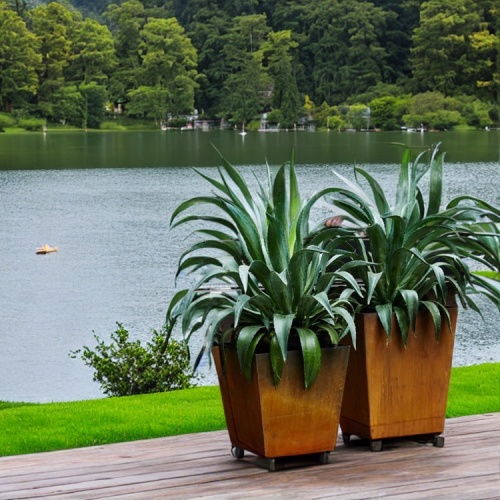 Large Outdoor Heart Shaped Corten Steel Planter