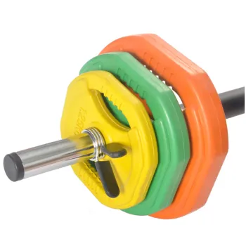 Home Fitness Equipment: Body Barbell Pump Set with Chrome Hollow Bar