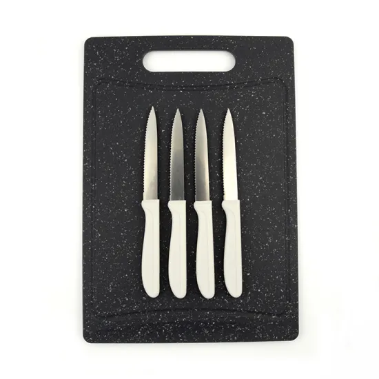 Factory Direct Kitchen Plastic Chopping Board Set of 6 - Ideal for Cutting Food with 6-Piece Knife Set