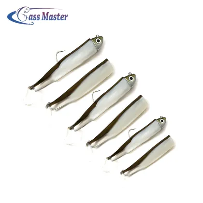 Bass Master Fishing Lure Jig Head Bait Shiners Soft Pike Lure Black Minnow Sea Bass Bait