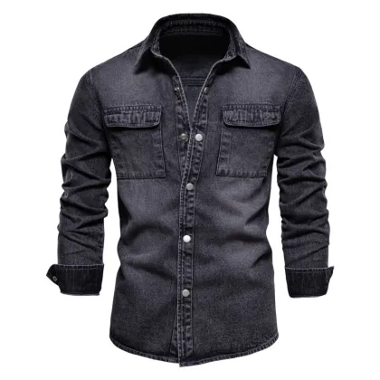 Spring and Autumn New Men Denim Jacket Casual Wholesale Washed Denim Jacket