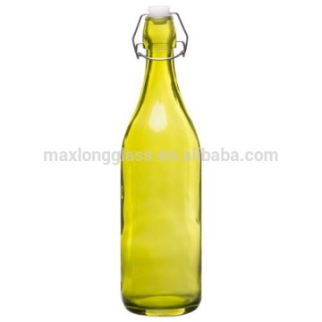 Yellow color Glass bottles with air tight lid