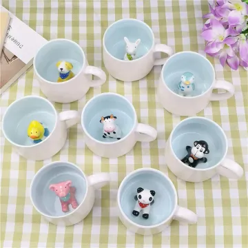 창조적 인 3D 동물 세라믹 머그잔 - 소와 팬더 품종