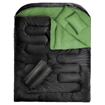 Winter Waterproof 2-Person Camping Sleeping Bag with Pillows for Cold Weather Hiking