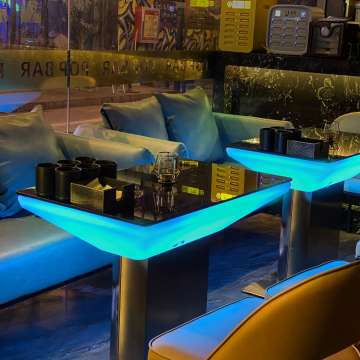 Glowing LED Dining Table - Waterproof Living Room Coffee Table for Party and Nightclub