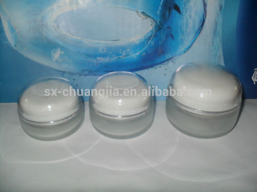 cosmetic frosted 20g.30g.50g round cream glass jar with plastic lid