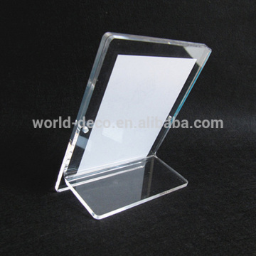 Clear restaurant menu holder , acrylic menu stand , table display stand