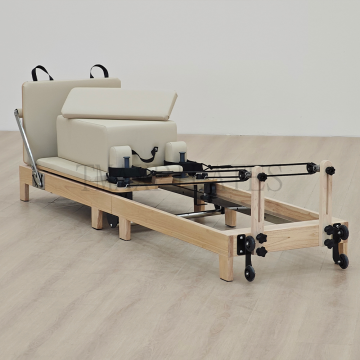 Tmax Hot Sales Oak Wood Beige Color Folding Pilates Reformer