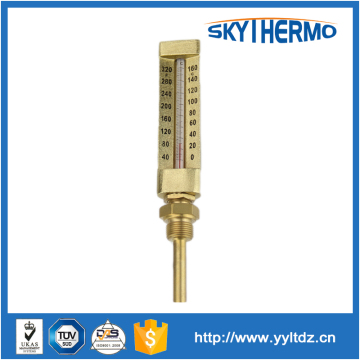 water temperature measuring liquid in glass straight ship thermometer