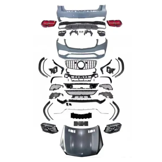 GLS63 Front and Rear Bumper Kit for Mercedes GL Class X166 GL350 GL450 Upgrade to GLS63 AMG 2013-2015 Headlights Taillights Body Kit