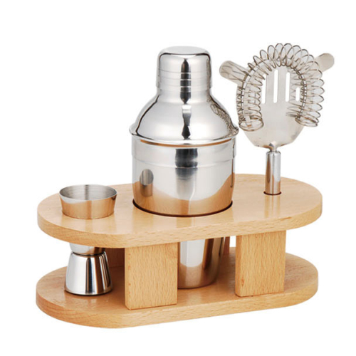 Holzständer Cocktail Shaker Geschenkset