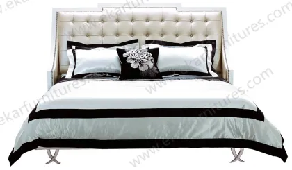 Double bed design furniture modern leather european bed room furniture bedroom set