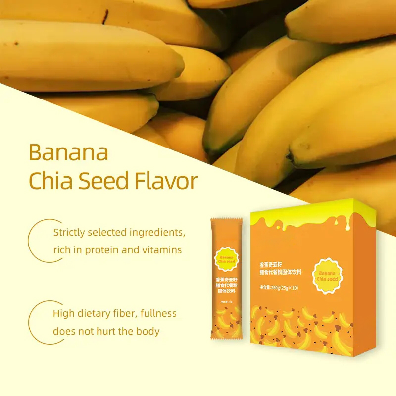 Factory Supplier Weight Loss Banana Chia Seed Energy Support Body Slim Meal Replacement Powder