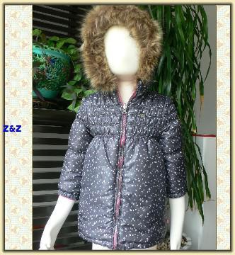 Girls reversible padding hoody  jacket with one side transfer printing