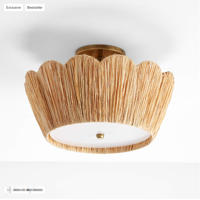 Raffia Flush Mount Kids Ceiling Light (10)
